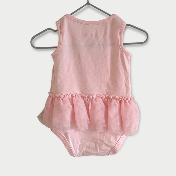 Cat & Jack Baby Girl Pink Tutu Bodysuit 0-3M Sleeveless Tank w/ Tulle Frill - Picture 4 of 4